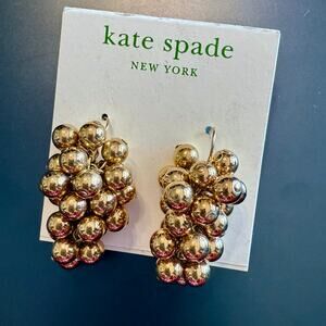 Rare Kate Spade 14K Gold Filled Wire Cluster Grape Earrings